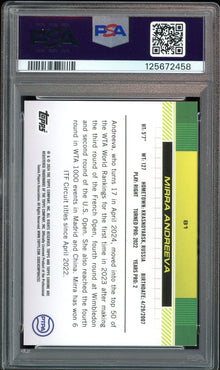 2024 Topps Chrome Tennis Rose Gold /20 Mirra Andreeva Rookie PSA 9 MINT