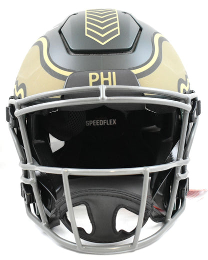 A.J. Brown Autographed Eagles F/S Salute 2025 SpeedFlex Helmet - Beckett W Holo