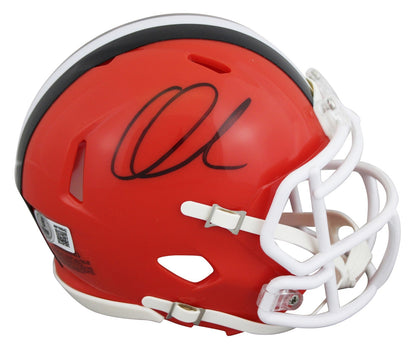 Browns Quinshon Judkins Authentic Signed Speed Mini Helmet W/ Case BAS Witnessed