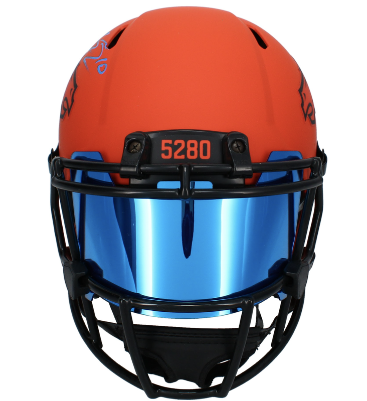 Bo Nix Autographed Denver Broncos RAVE Speed Authentic Helmet with Visor Beckett