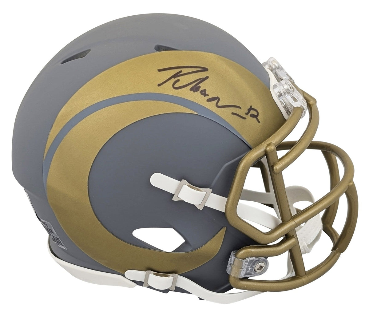 Rams Puka Nacua Authentic Signed Slate Speed Mini Helmet W/ Case Fanatics