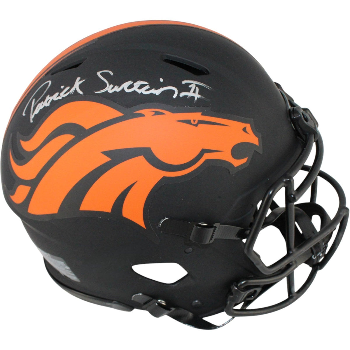 Patrick Surtain Autographed Denver Broncos Pro Helmet Eclipse Beckett WIT 53131