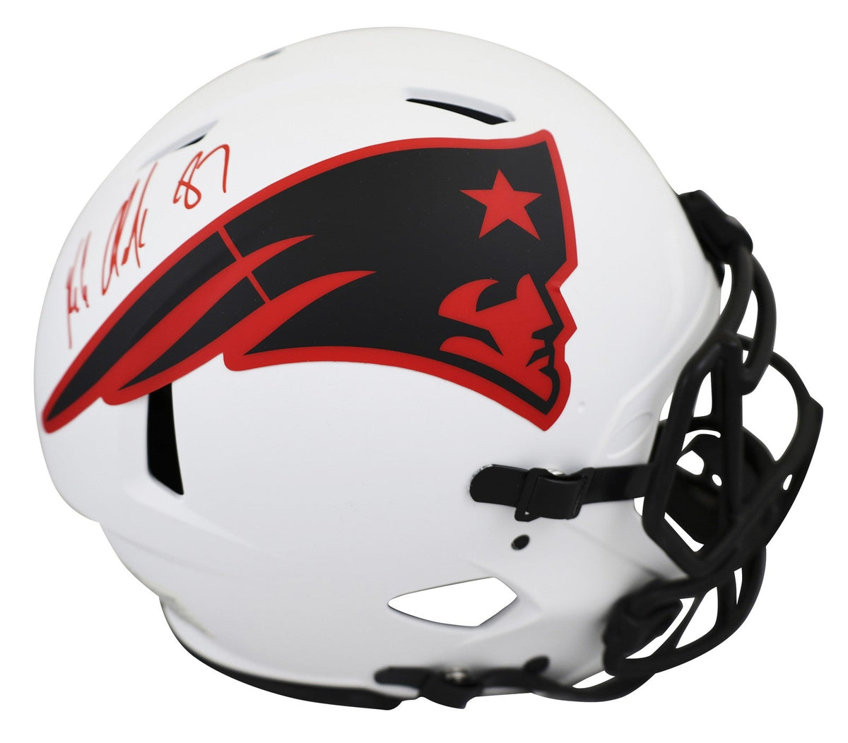 Patriots Rob Gronkowski Signed Lunar Full Size Speed Proline Helmet BAS Witness