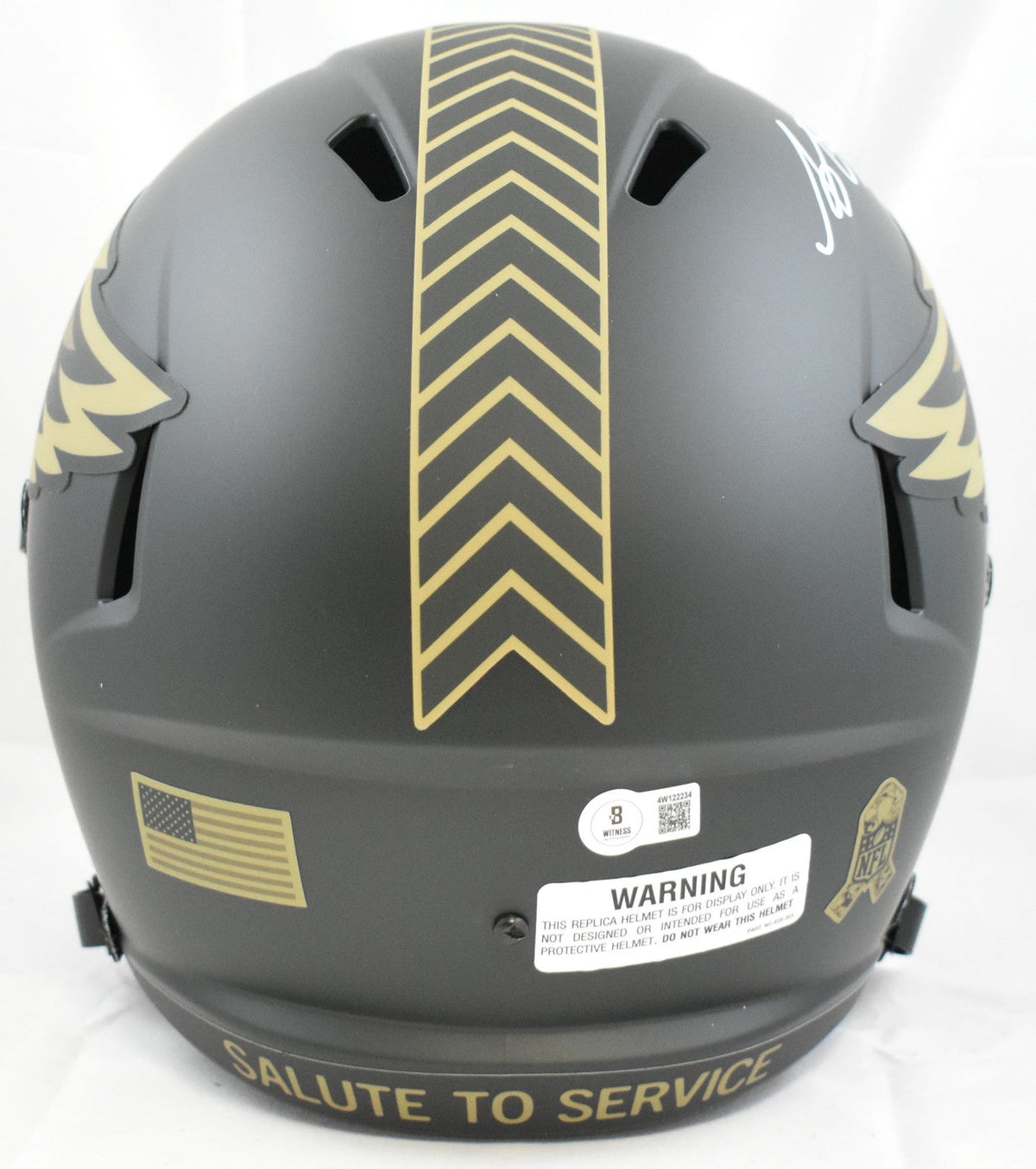 A.J. Brown Autographed Eagles F/S Salute 2025 Speed Helmet - Beckett W Hologram