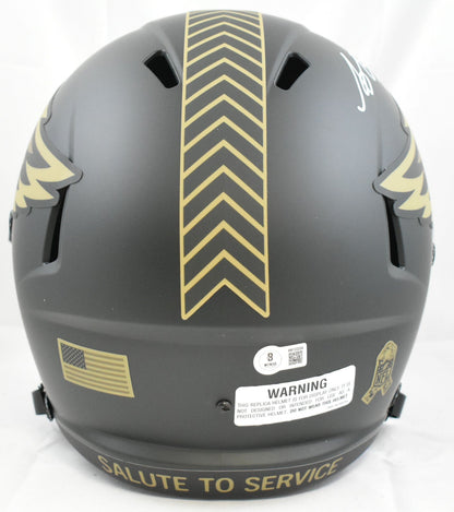 A.J. Brown Autographed Eagles F/S Salute 2025 Speed Helmet - Beckett W Hologram