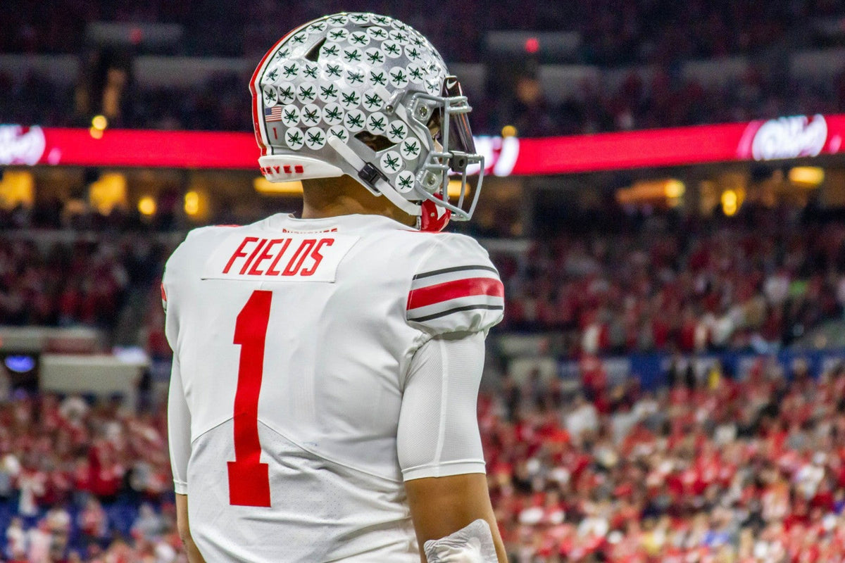Justin Fields Signed Ohio State Buckeyes Mini-Helmet (Beckett COA) Big 10 MVP 20