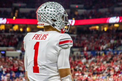Justin Fields Signed Ohio State Buckeyes Mini-Helmet (Beckett COA) Big 10 MVP 20