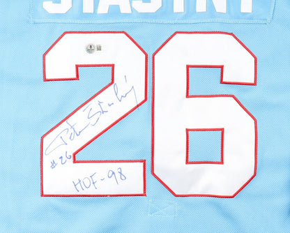 Peter Stastny 2xSigned Quebec Nordiques CCM Replica Jersey "HOF 1998" / Beckett