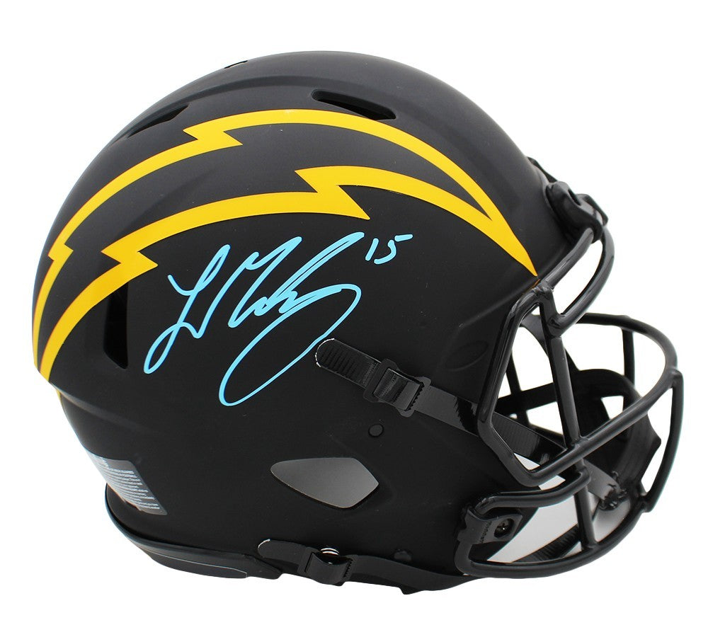 Ladd McConkey Signed Los Angeles Speed Authentic Eclipse NFL Helmet- Blue Ink