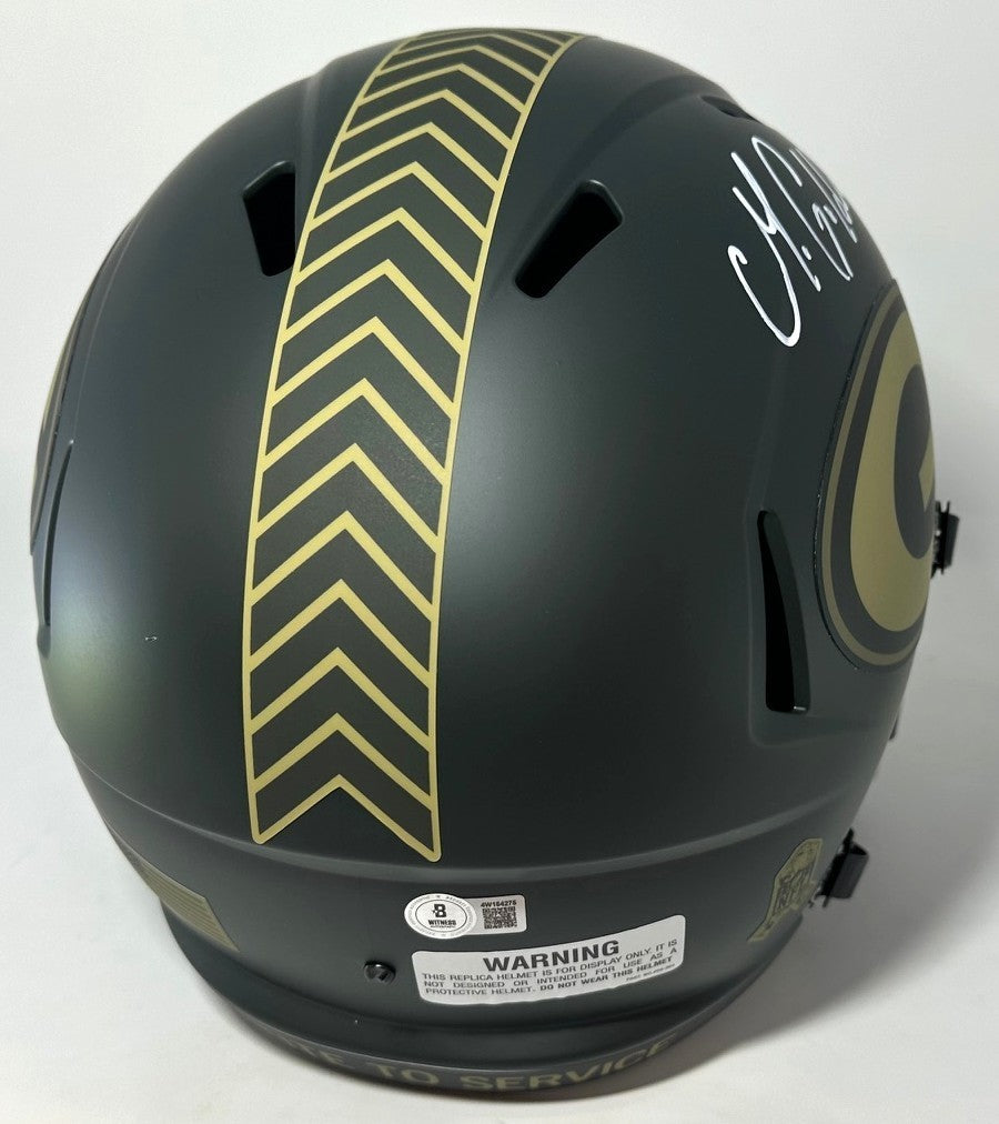 Packers MATTHEW GOLDEN Signed Full Size Replica 2025 SALUTE Helmet AUTO - BAS