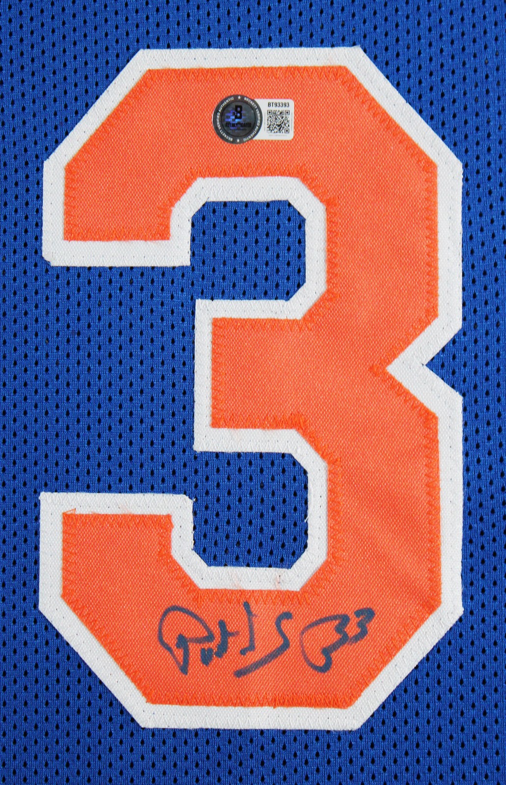 Patrick Ewing Authentic Signed Blue Pro Style Framed Jersey Autographed BAS