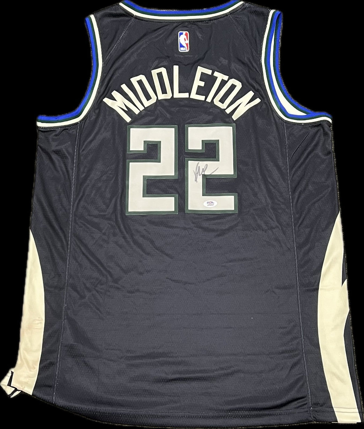 Khris Middleton Signed Jersey PSA Milwaukee Bucks Autographed