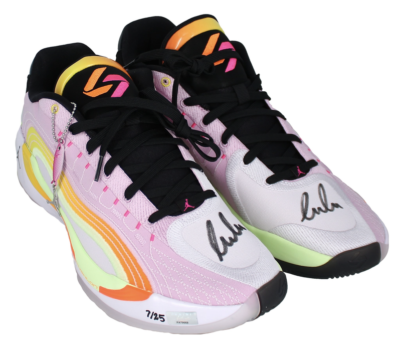 Luka Doncic Autographed Jordan Brand Luka 4 "Gone Fishing" Shoes Panini LE 25
