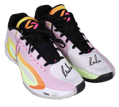 Luka Doncic Autographed Jordan Brand Luka 4 "Gone Fishing" Shoes Panini LE 25