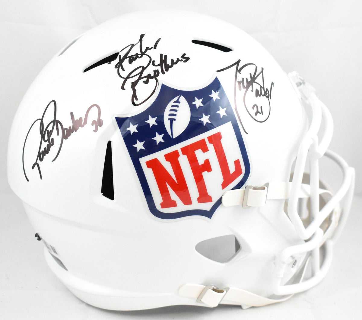 Tiki Barber Ronde Barber Autographed NFL F/S Speed Helmet - Beckett W Hologram
