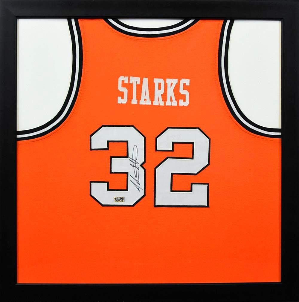 JOHN STARKS SIGNED OKLAHOMA STATE COWBOYS BASKETBALL #32 FRAMED JERSEY COA