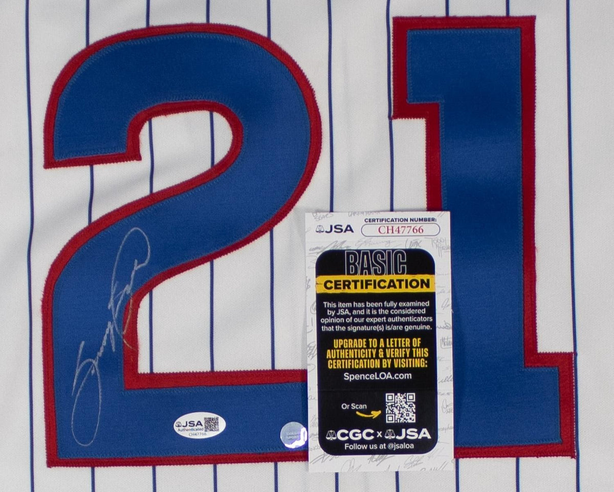 Sammy Sosa Signed Russell Athletic Chicago Cubs Diamond Collction Jersey JSA COA