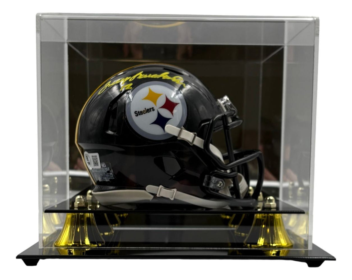 Terry Bradshaw Signed Pittsburgh Steelers Mini Speed Helmet BAS w/ Case 58748