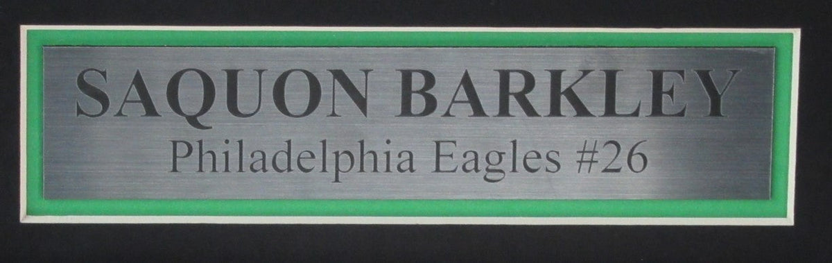 Saquon Barkley Signed/Auto Eagles Kelly Football Jersey Framed Beckett 193925
