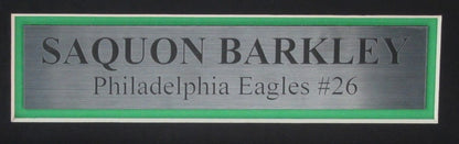 Saquon Barkley Signed/Auto Eagles Kelly Football Jersey Framed Beckett 193925