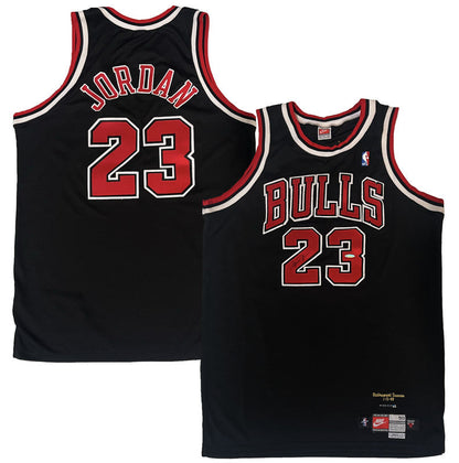 Michael Jordan Autographed Chicago Bulls Retirement Ed. Black Nike Jersey UDA