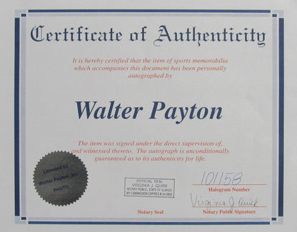 Walter Payton Signed/Autographed 16x20 Photo Chicago Bears Framed BAS 199080