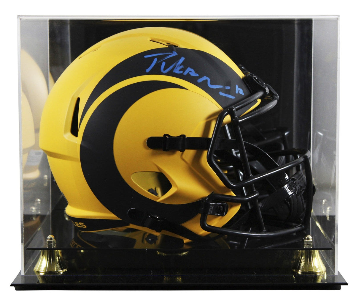 Rams Puka Nacua Signed Rave Full Size Speed Rep Helmet W/ Case Fanatics