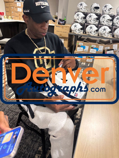 Deion Sanders Signed Dallas Cowboys Speedflex TB Helmet Beckett Witness 51753