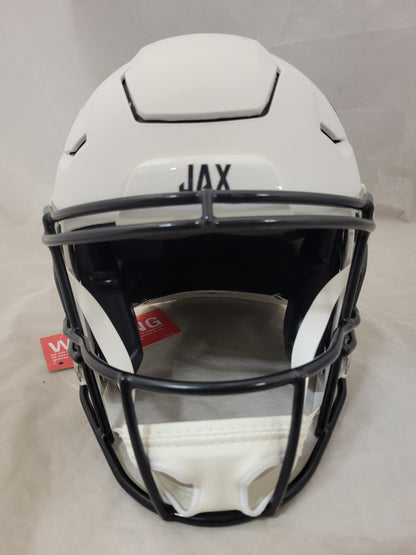 TRAVIS HUNTER SIGNED JACKSONVILLE JAGUARS ALT SPEEDFLEX HELMET BECKETT QR