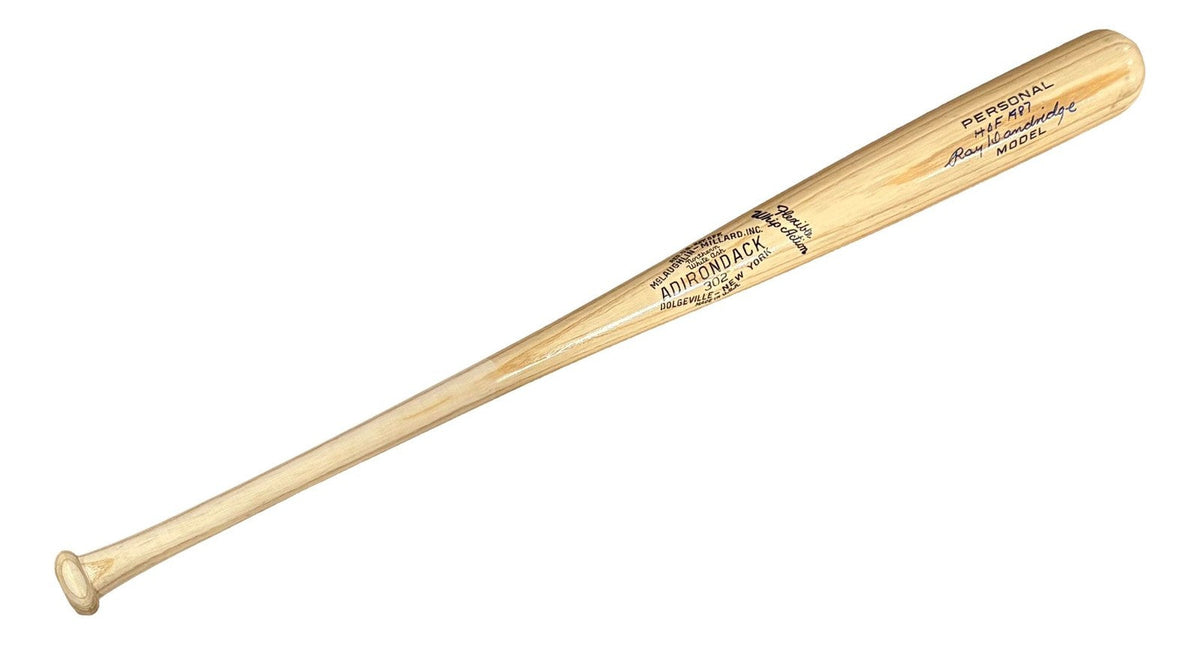 Ray Dandridge Newark Eagles Signed Tan Adirondack Bat HOF 1987 JSA