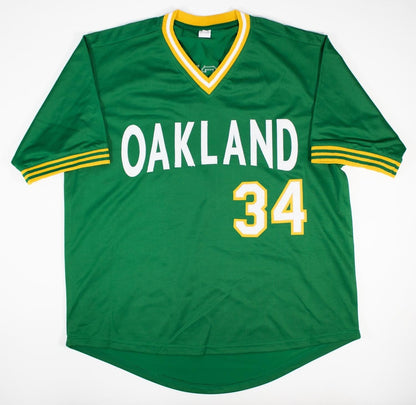 Rollie Fingers Signed Oakland Athletics Jersey (Beckett) 3xWorld Series Champ As