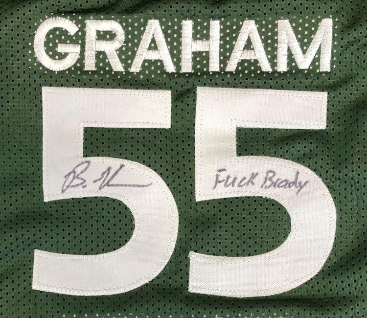 Brandon Graham & Milton Williams Signed Jersey Inscribed "F*** Brady & Mahomes"
