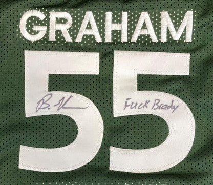 Brandon Graham & Milton Williams Signed Jersey Inscribed "F*** Brady & Mahomes"