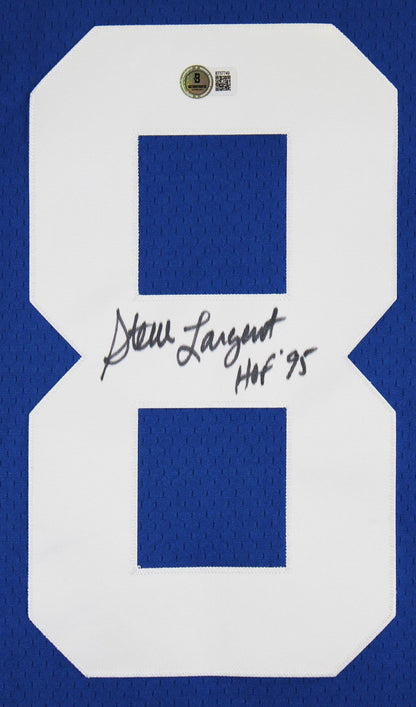 Seahawks Steve Largent "HOF 95" Signed Blue Mitchell & Ness Jersey BAS #BT57749