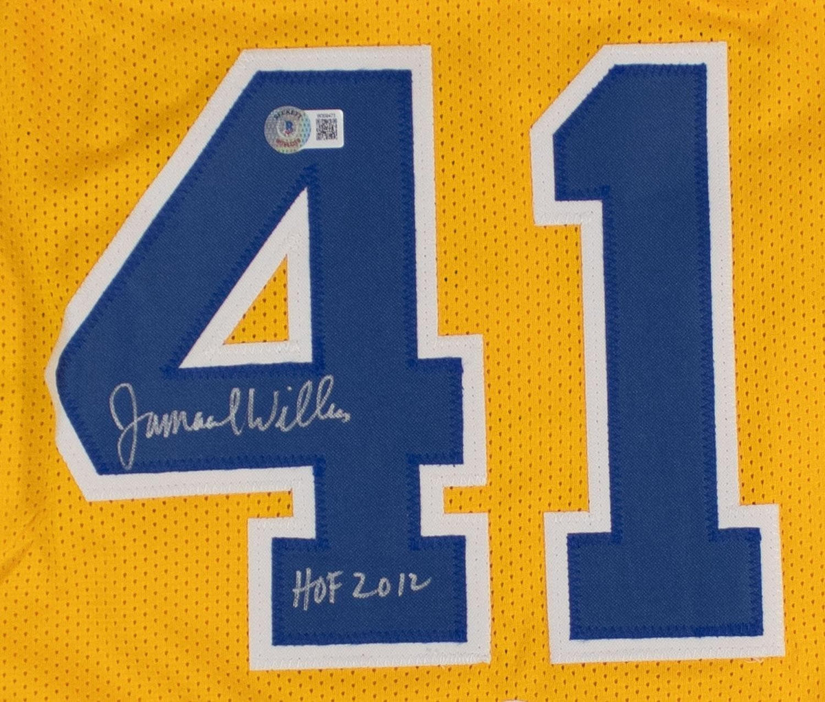 Jamaal Wilkes Signed Warriors Throwback San Francisco Photo Jersey (JSA COA)