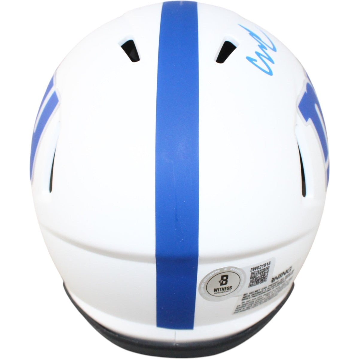 Abdul Carter Autographed New York Giants Lunar Mini Helmet Beckett Witness 51266
