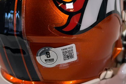Bo Nix Autographed Denver Broncos Riddell Flash Mini Helmet - Beckett COA