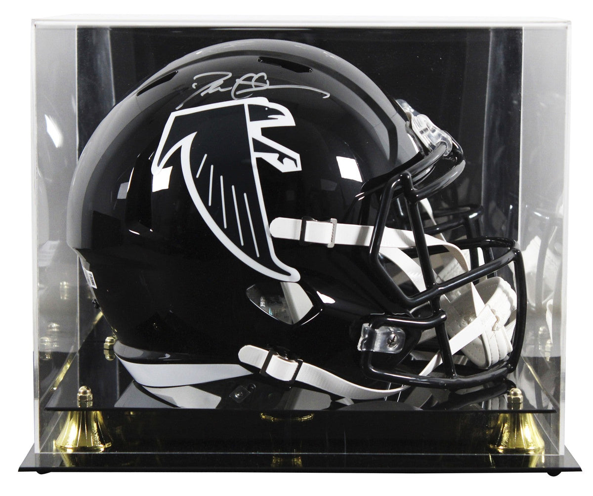 Falcons Deion Sanders Signed 1990-02 TB Full Size Speed Rep Helmet W/ Case BAS W