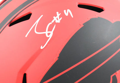 James Cook Autographed Bufalo Bills F/S Rave Speed Helmet- Beckett W Holo *White
