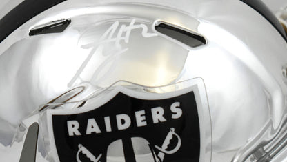 Ashton Jeanty Autographed Las Vegas Raiders Chrome Speed Mini Helmet - Beckett W