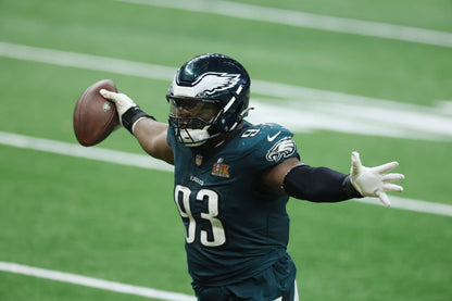 Brandon Graham & Milton Williams Signed Jersey Inscribed "F*** Brady & Mahomes"