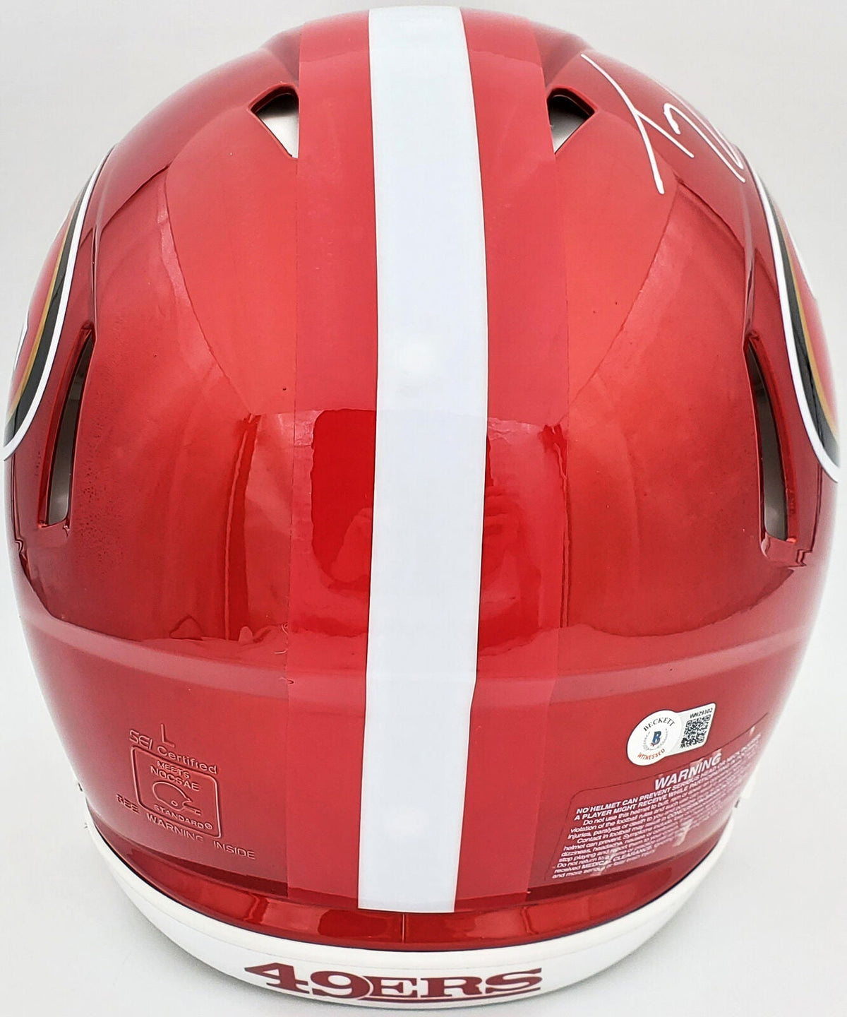 TREY LANCE AUTOGRAPHED 49ERS FLASH RED FULL SIZE AUTHENTIC HELMET BECKETT 197091