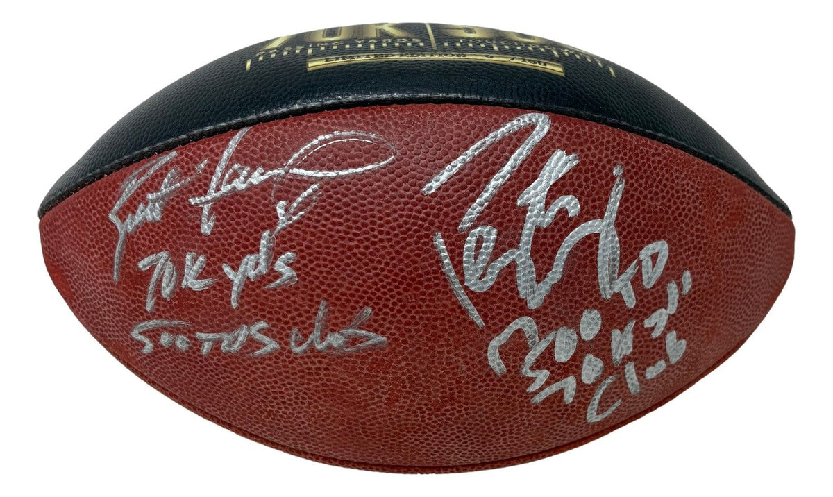 Peyton Manning Brett Favre Signed NFL 70K 500 TD Duke Football Fanatics+Radke